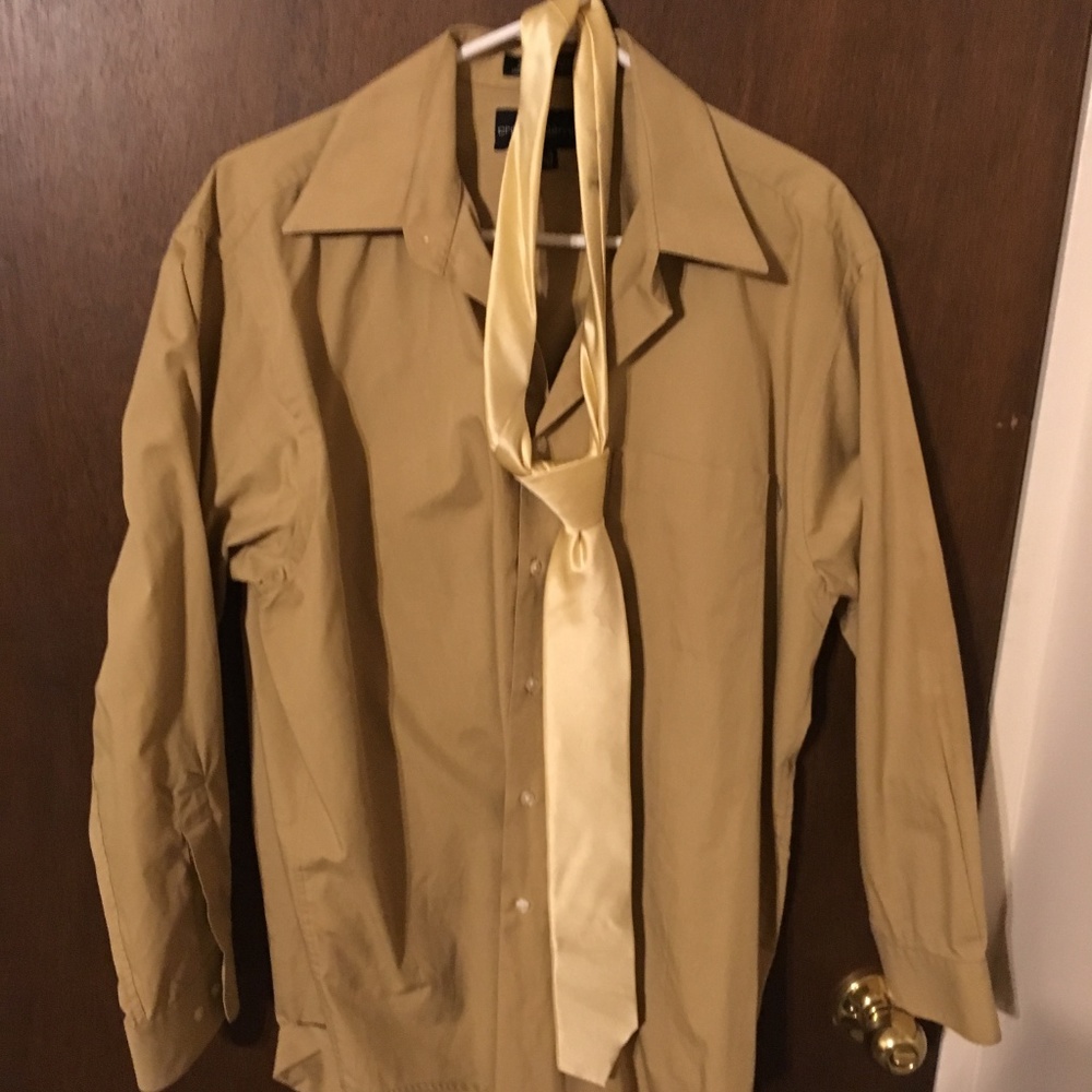 Beige Dress shirt and Tie